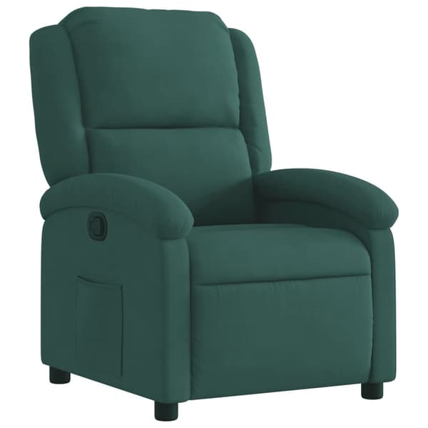 vidaXL Reclinerfåtölj mörkgrön sammet