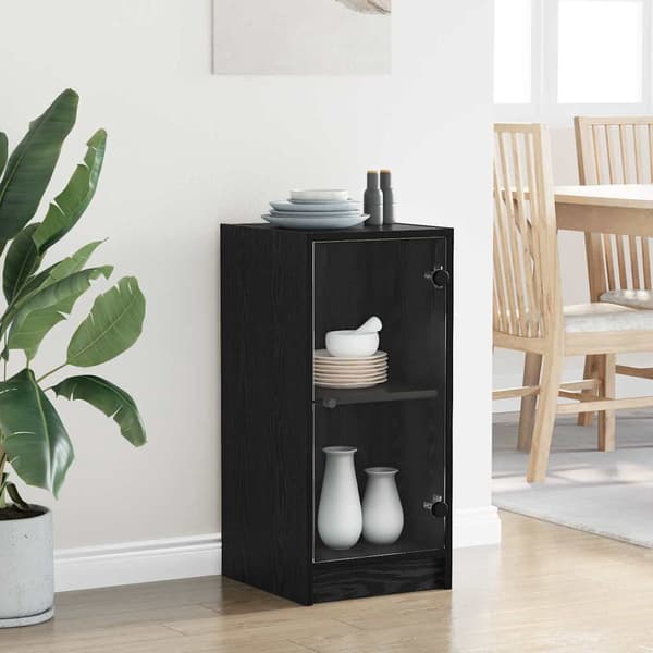 vidaXL Serviesskap Svart eik 35 x 37 x 76 cm Konstruert tre