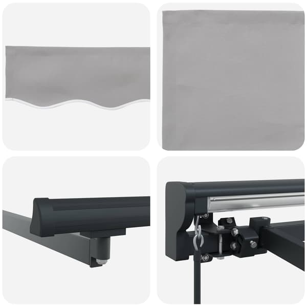 vidaXL Markiseramme Lysegrå 300 x 250 cm Polyester med PU-belegg