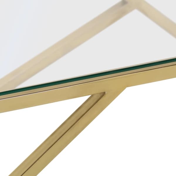 vidaXL Soffbord guld rostfritt stål och härdat glas