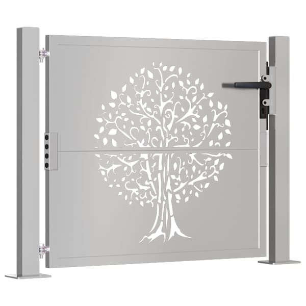 vidaXL Trädgårdsgrind 100x100 cm cortenstål träddesign