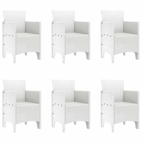 vidaXL Trädgårdsmöbelset 7 pcs Vit Polypropylen