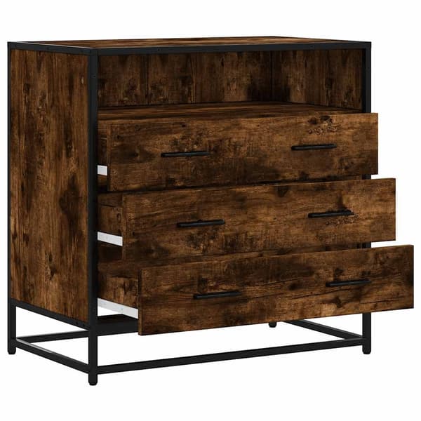 vidaXL Kommode røkt eik 70x41x70 cm konstruert tre