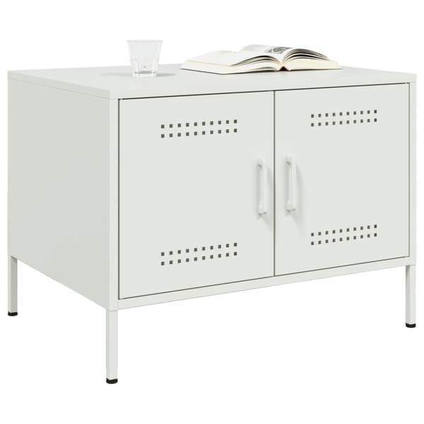 vidaXL Soffbord vit 68x50x50,5 cm stål