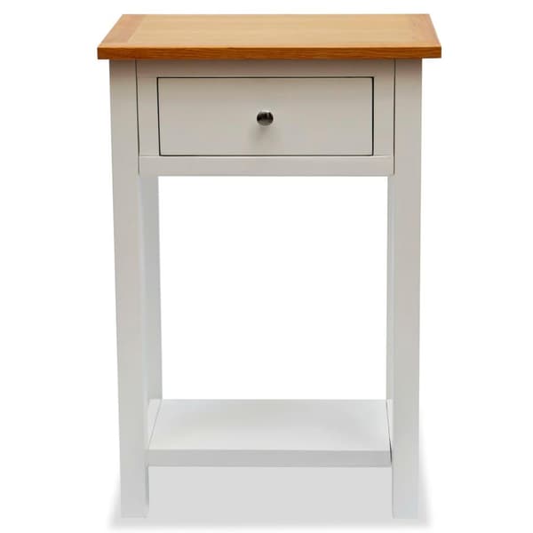 vidaXL Endebord 50x32x75 cm heltre eik