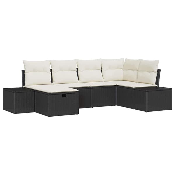 vidaXL Soffset med kudde 7 pcs konstrotting