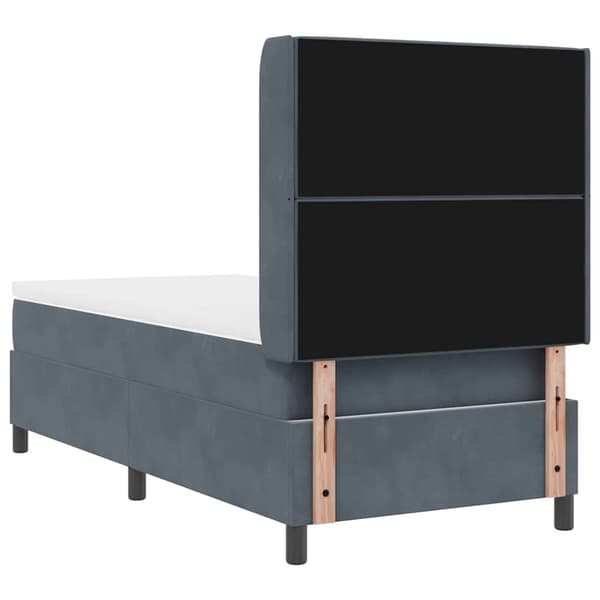 vidaXL Bäddfjäder med madrass Mörkgrå 100 x 200 cm Sammet
