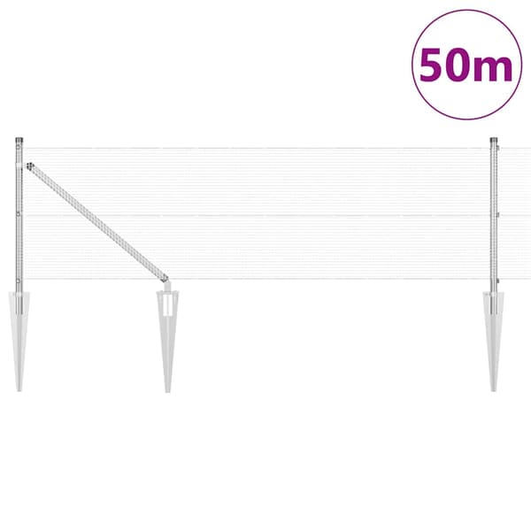 vidaXL Gjerde med innlegg. sølv 0.8 x 50 m Stål