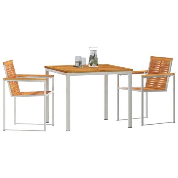 vidaXL Hage Spisegruppe 3 pcs Brun Solid akasietre