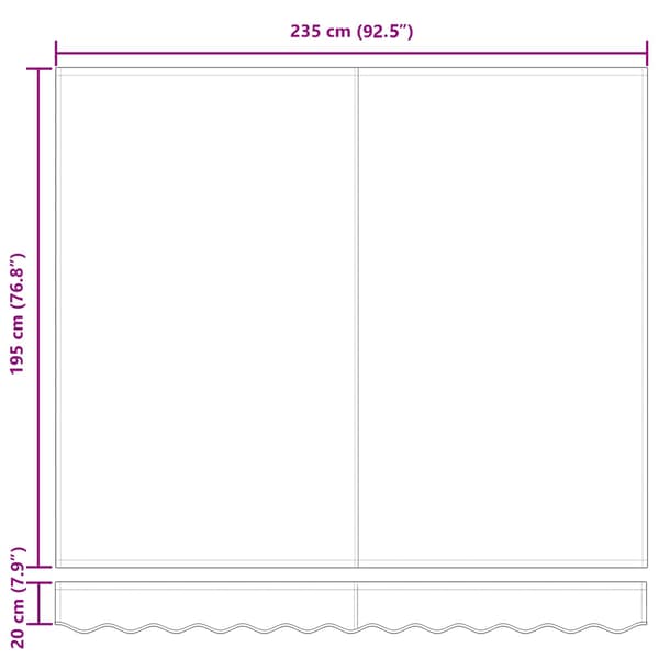 vidaXL Markisväv Blå och Vit 235 x 195 cm Polyester