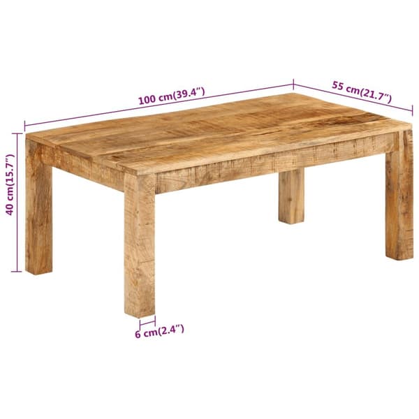 vidaXL Salongbord 100x55x40 cm heltre mango