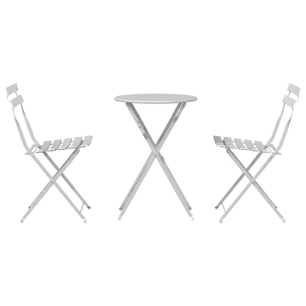 vidaXL Sammenleggbart Bistrosett 3 pcs Beige Stål
