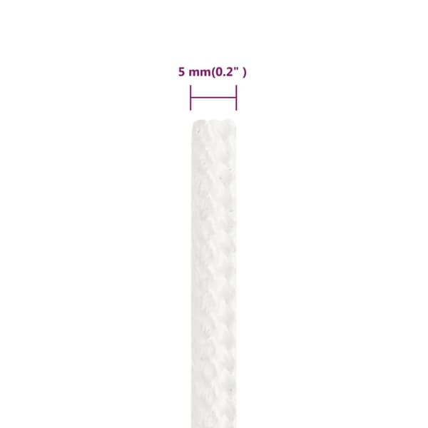 vidaXL Båttau helhvit 5 mm 500 m polypropylen