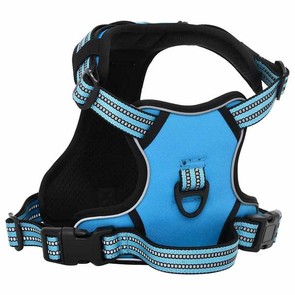 vidaXL Hundesele med reflekterende striper justerbar blå L