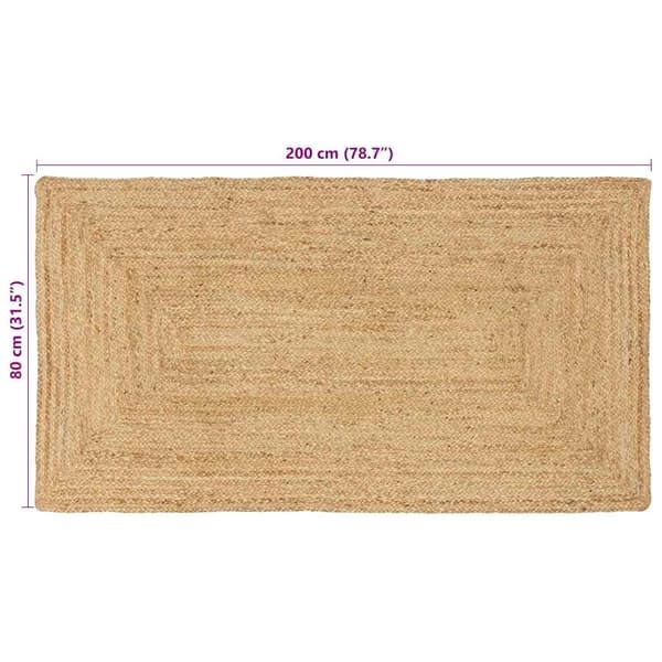 vidaXL Matta Beige 80 x 200 cm Jute