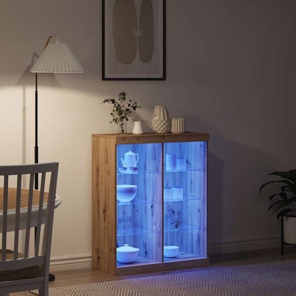 vidaXL LED sideboard Artisan Eik 41 x 37 x 100 cm Konstruert tre