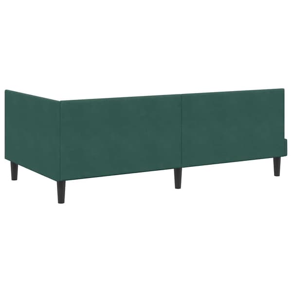 vidaXL Hörn sängram med sänggavel Mörkgrön 90 x 200 cm Sammet