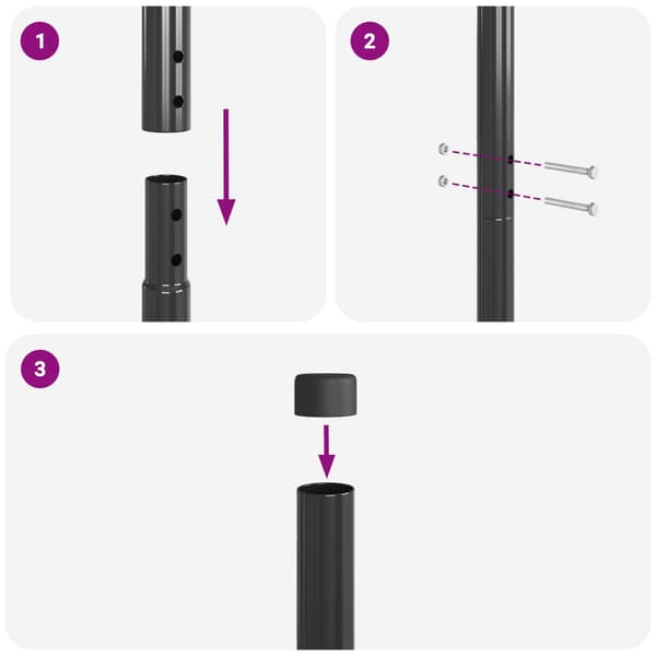 vidaXL Stängselstolpe 12 pcs Grå Pulverlackerad stål
