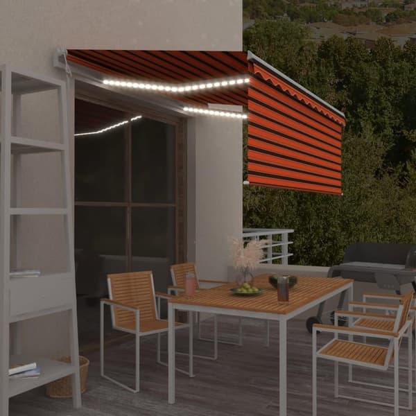 vidaXL Automatisk markis vindsensor rullgardin LED 3,5x2,5m