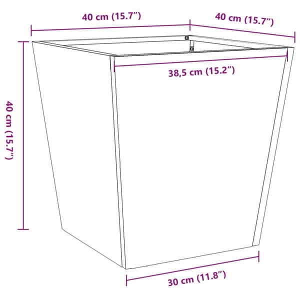 vidaXL Plantekasse 40x40x40 cm rustfritt stål