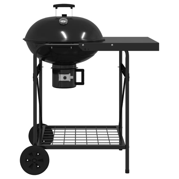 vidaXL Svart Stål Standard Bärbar Utomhusgrill Rektangulär Modern