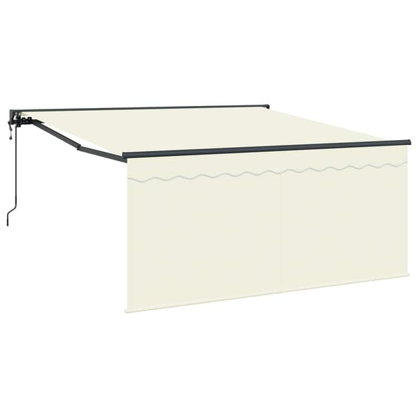vidaXL Utfällbar markis Kräm 300 x 250 cm Polyester och aluminium