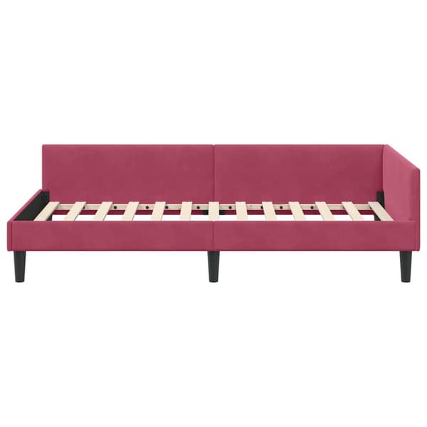 vidaXL Hörnssängram Vinröd 100 x 200 cm Sammet