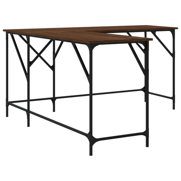 vidaXL Skrivebord brun eik 149x149x75 cm konstruert tre