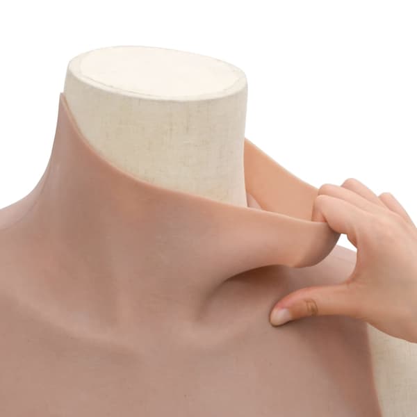 vidaXL Silikonbryst lysebrun D-cup