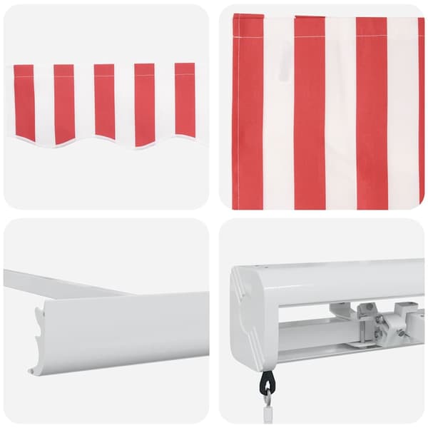 vidaXL Innvendbar Markise Rød og Hvit 300 x 250 cm Stoff og Metall