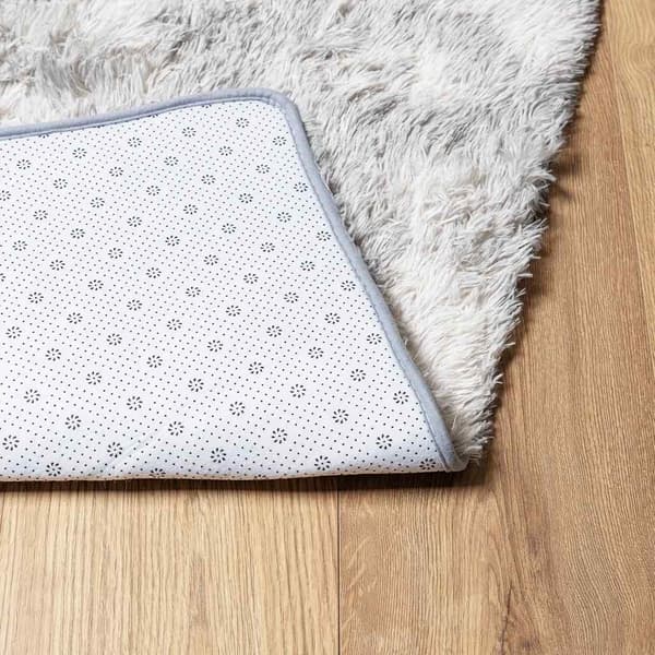vidaXL Ryamatta med lång lugg NAVARRA ljusgrå 120x120 cm polyester