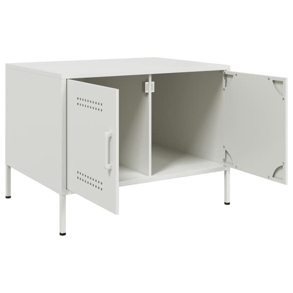 vidaXL Soffbord vit 68x50x50,5 cm stål