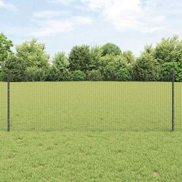 vidaXL Gjerde med innlegg. Grå 0.8 x 25 m Stål
