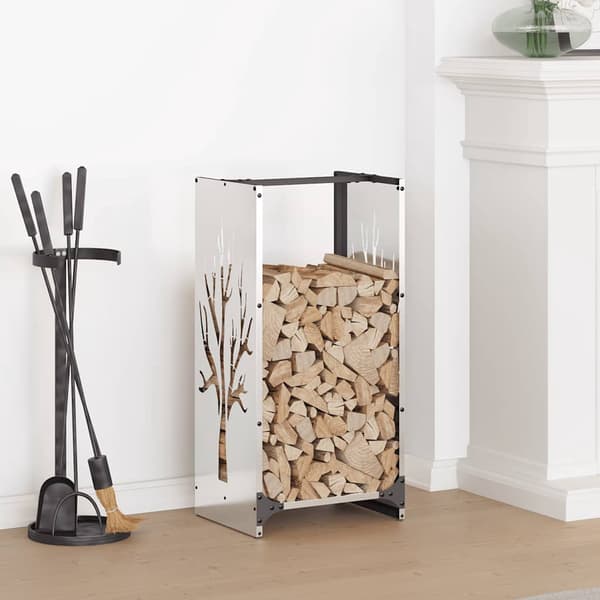 vidaXL Vedstativ 40x30x80 cm rustfritt stål