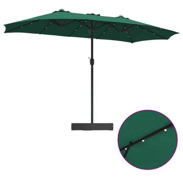 vidaXL Trädgårdsparasol Grön 385 x 209 x 244 cm Polyester