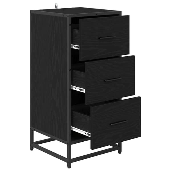 vidaXL Serviesskap Svart Eik 35,5 x 35 x 76 cm
