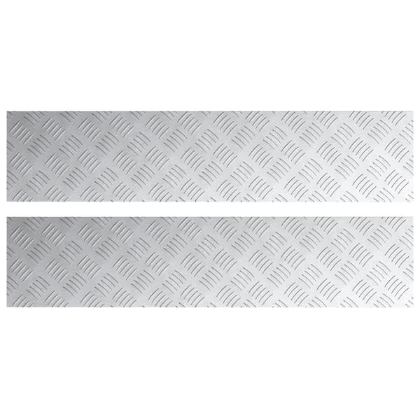 vidaXL Trinn Rektangulær 2 pcs sølv 90 x 20 cm Aluminium