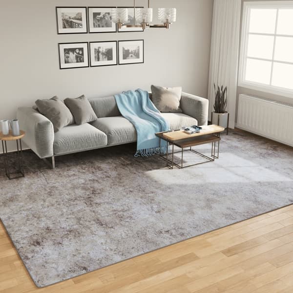 vidaXL Teppe vaskbart grå 400x300 cm sklisikkert