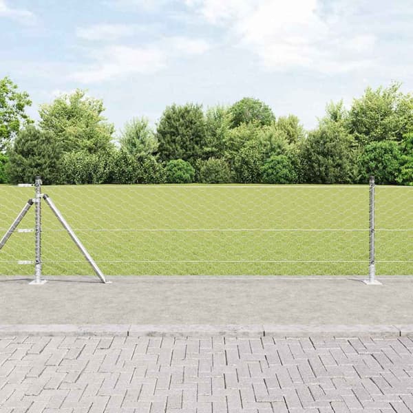 vidaXL Stängselstolpe Silver