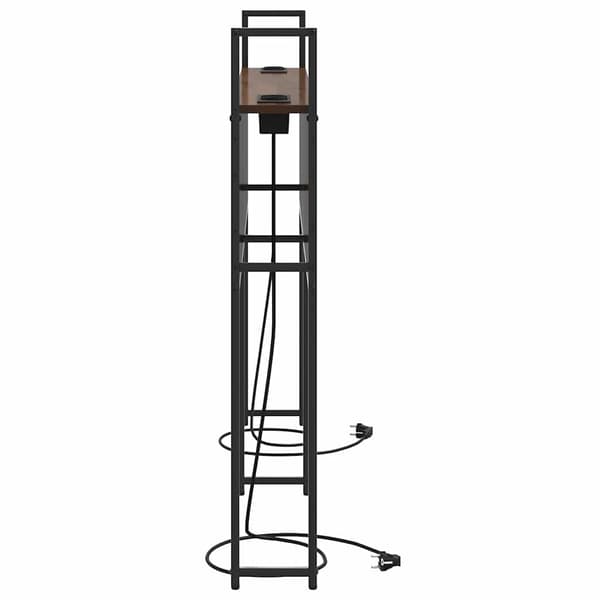 vidaXL Oppbevaringshodegjerde med Ladeplass brun eik 163 x 15 x 98 cm