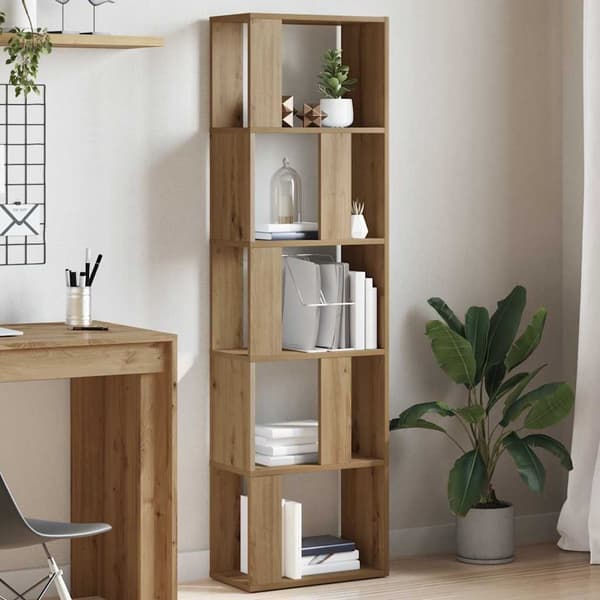 vidaXL Bokhylle artisan eik 45x24x159 cm konstruert tre