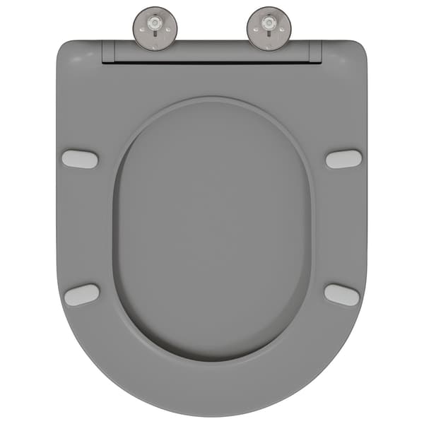 vidaXL Grå Plast Standard Hållbart Standard toalettlock Oval