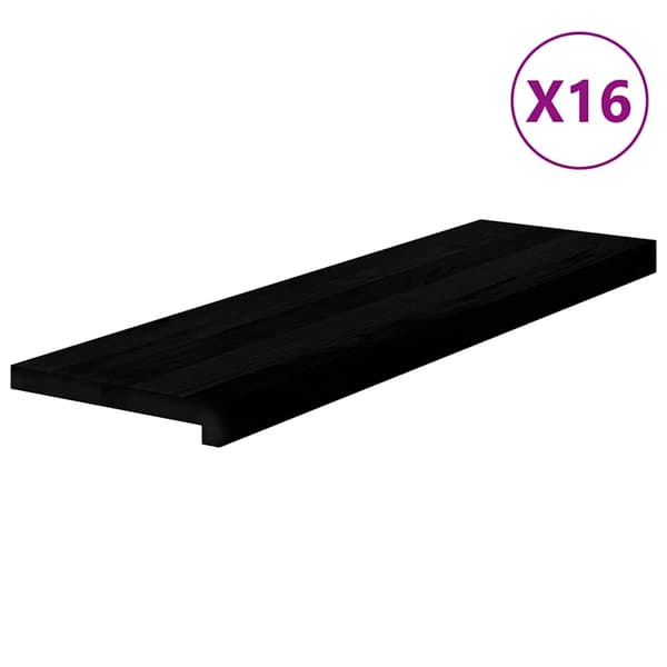 vidaXL Trappetrinn 16 stk mørkebrun 90x25x2 cm heltre eik