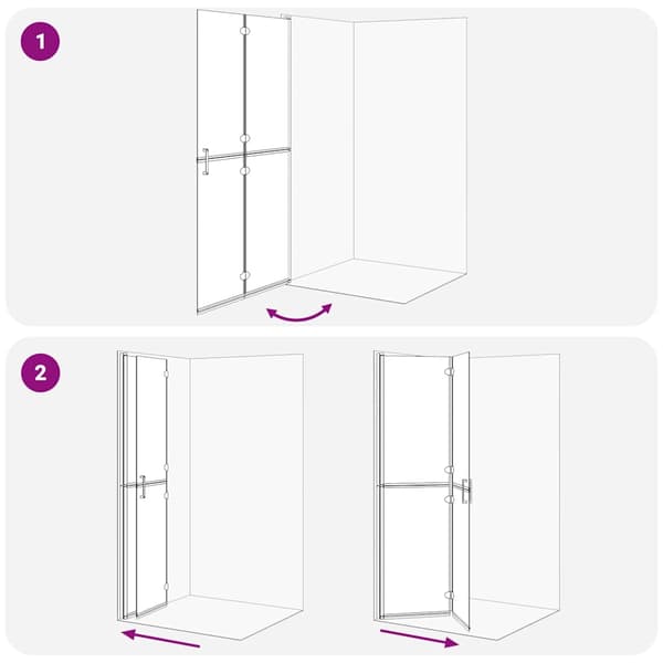 vidaXL Walk-In duschvägg Guld 100 x 6,5 x 190 cm
