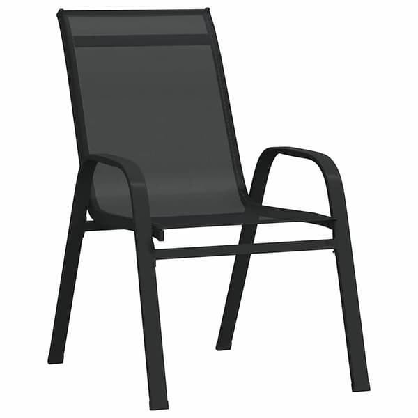 vidaXL Trädgårdsmöbelset 5 pcs Svart Pulverlackerad stål