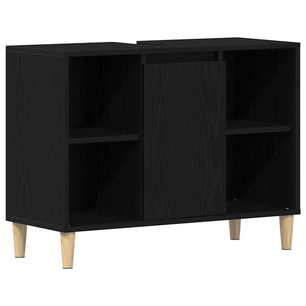 vidaXL Vaskskap svart eik 80x33x60 cm konstruert tre