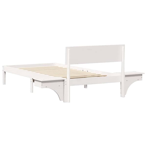 vidaXL Sengestamme med hodegjerde Hvit 100 x 200 cm Massiv furu