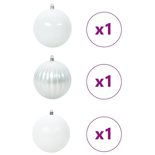 vidaXL Julekule Sett XXL 3 pcs Hvit Plast