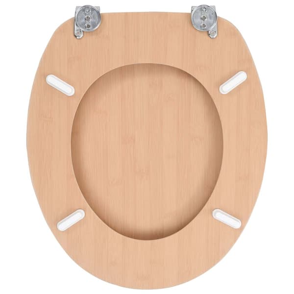 vidaXL Toalettsits med lock MDF bambudesign