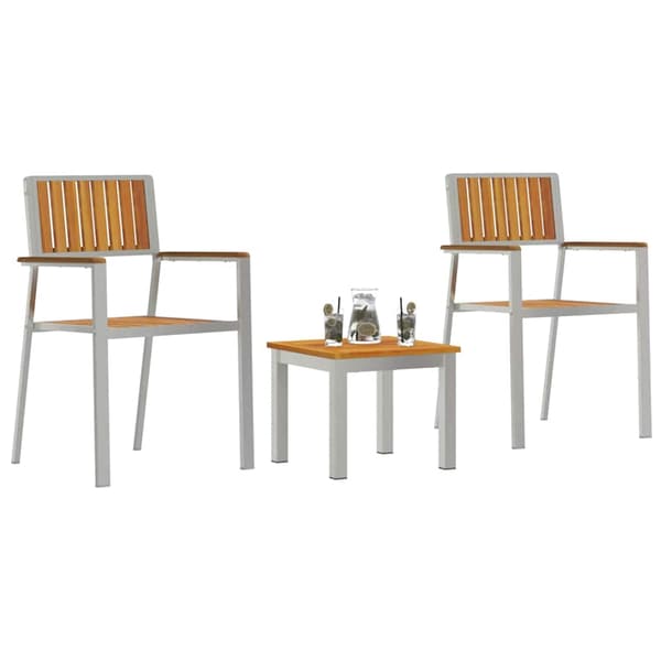 vidaXL Hage Spisegruppe 3 pcs Brun Solid akasietre